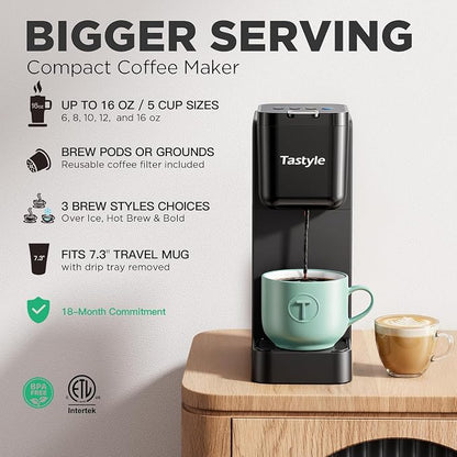 Tastyle Single Serve Coffee Maker Hot and Iced - Image 2