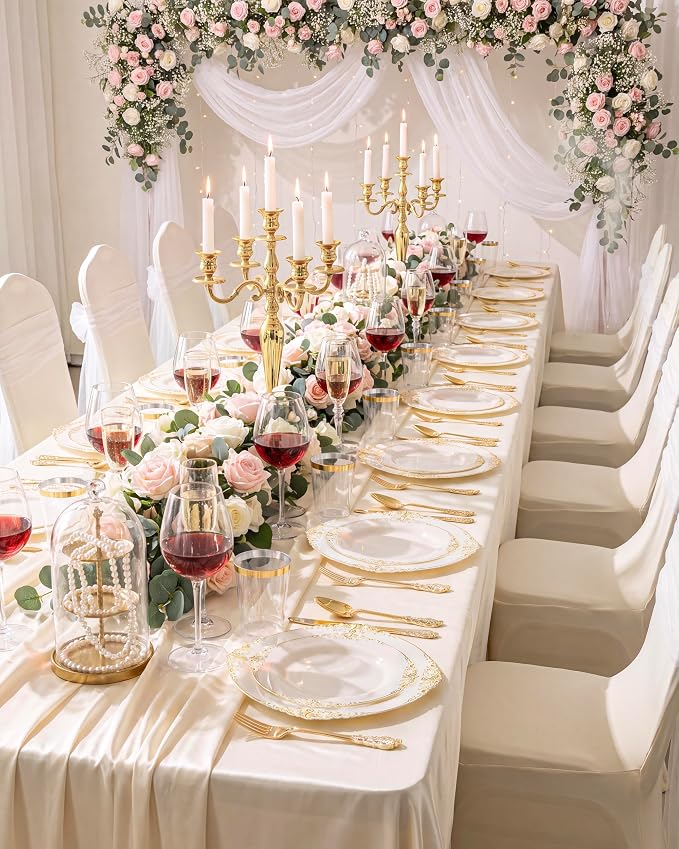 Nervure 100Pcs 7.5'' Ivory Plastic Plates, Disposable Plates - Image 9