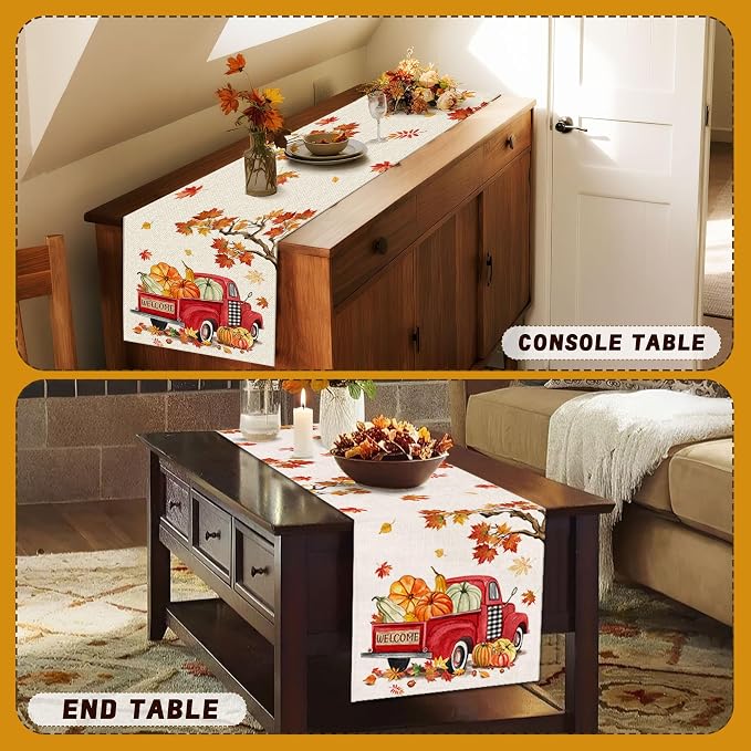 Bonsai Tree Fall Table Runner 48, Small Fall Runner - Image 6