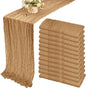 12 Pack 13Ft Cheesecloth Table Runner 35x157 Inch Boho Gauze Table Runner Cheese Cloth Long Table Runner Rustic Table Runner for Wedding Bridal Shower Birthday Party Table Decor (Nude)