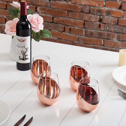 MyGift Stemless Wine Glasses Set of 4 - Image 6