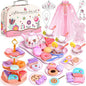 Tea Party Set for Little Girls, Princess Cape & Jewelry, Carrying Case by WelcometoAojieni
