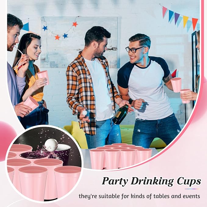Mifoci 24 Pcs Stadium Plastic Cups Blank Reusable Drink Tumblers Bulk Stackable - Image 5