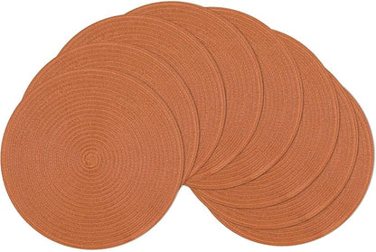 SHACOS Round Placemats Set of 8 Washable 15 inch Round Placemat Cotton by SHACOS