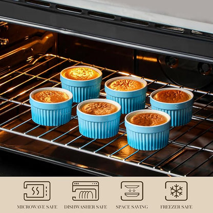 MALACASA Ramekins 6 oz Oven Safe, Small Ceramic Souffle Dishes - Image 4