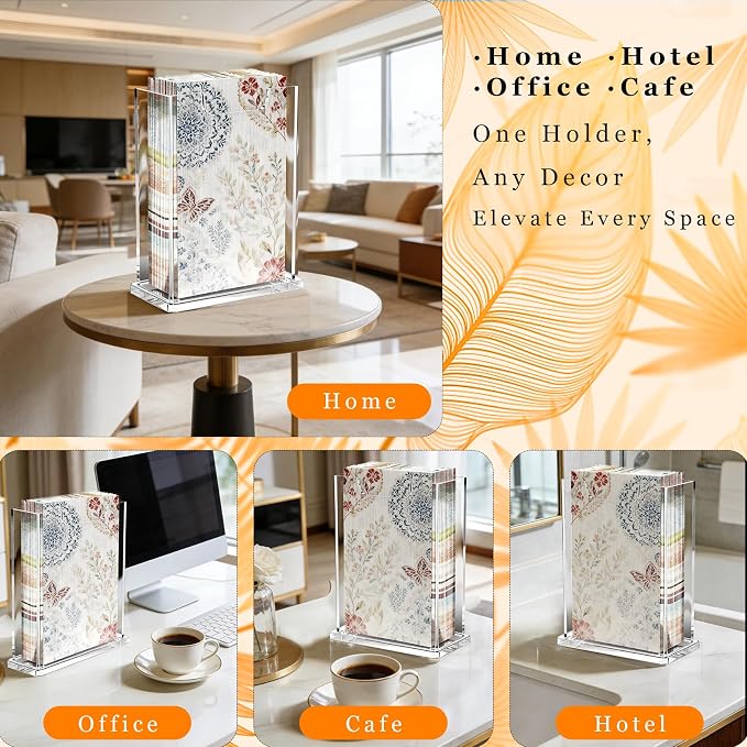 Acrylic Napkin Holder For Table, Vertical Guest Towel Dispenser | Paper Towel - Image 6