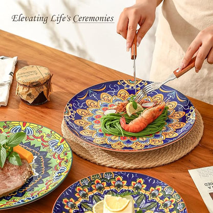 Ceramic Dinner Plate Set of 6-10.5 Inch Large Porcelain Plates - Image 7