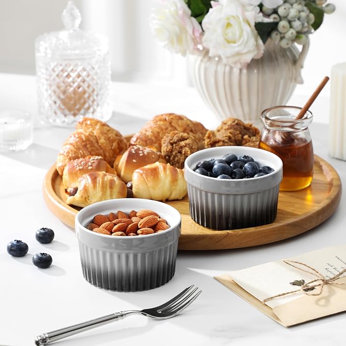 MALACASA Ramekins 6 oz Oven Safe, Small Ceramic Souffle Dishes - Image 7