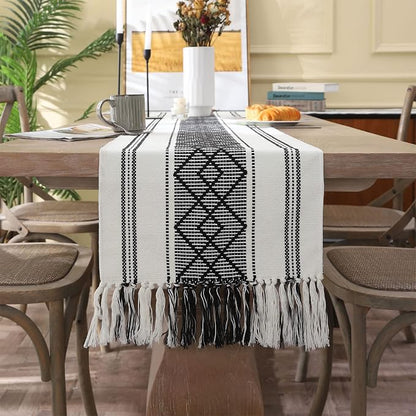 Woven Table Runners Farmhouse Style, Boho Table Runners 90 inches Long - Image 7