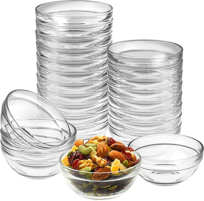 Mini 3.5 Inch Small Glass Bowls - Small Bowls Perfect for Prep, Dips, Nuts, or Candy - Meal Prep Bowls or Dessert Bowls, Set of 24