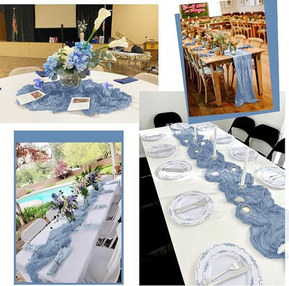 25 Pack Dusty Blue Table Runner 17 x 108inch Cheesecloth Table Runner Boho - Image 7