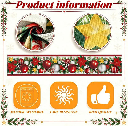 Gilprop 3 Pcs 4th of July Table Runners Snowman Tablecloth, 13x72 Inch | - Image 4