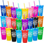 24 Pack Plastic Tumblers with Lids and Straws, Sometime You Forget You Are by LEIFEOSH