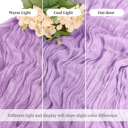 3 Pack Lavender Cheesecloth Table Runner, 17 x 108 Inch, Gauze Cheese Cloth - Image 6