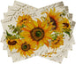 Seliem Fall Sunflower Placemats Set of 4, Spring Summer Yellow Floral | Flowers by Seliem