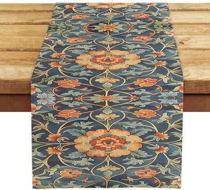 OYIMUA Boho Floral Summer Table Runner 72 Inches Long Orange and Green Runners - Image 4