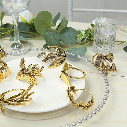 Efavormart 8 Pack Glossy Gold Metal Herb Napkin Rings - Image 9