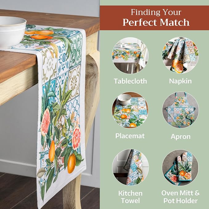 Maison d' Hermine Table Runner 100% Cotton 14.50" x 72" | Table Runners 72 - Image 5