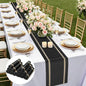 FAVE 12 Pack Woven Vinyl Table Runners 120x12 Inch Black by FAVE