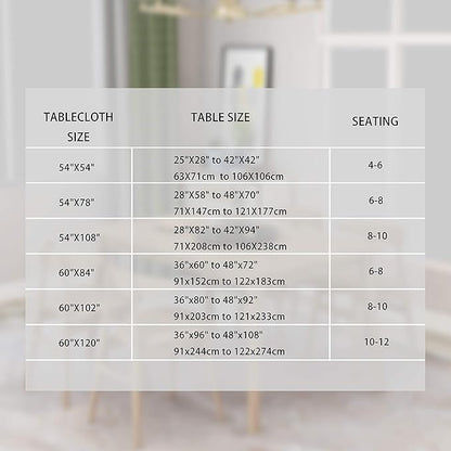 sancua Rectangle Tablecloth - 90 x 132 Inch - Water Resistant Spill Proof Washable Polyester Table Cloth, Decorative Fabric Table Cover for Dining Tables, Buffet Parties and Camping, Light Grey