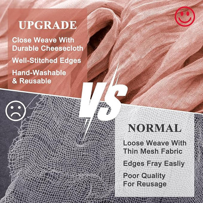 Cheesecloth Table Runner Dark Rose 10FT Boho Gauze Runner, 2 Pack | 120 Inch - Image 4
