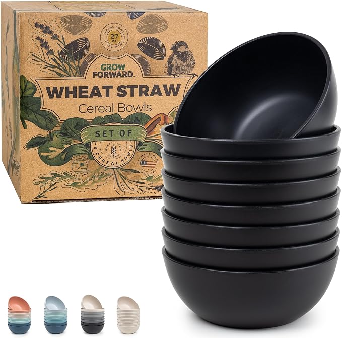 Grow Forward Premium Wheat Straw Bowls Set of 8 by GrowForward