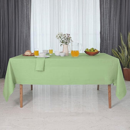 D'Moksha Homes Sage Green Linen Tablecloth 60 x 84 Inch - 100% Pure Linen Table Cloth for Rectangle Tables - Machine Washable Cloth Tablecloth for Spring, St Patricks Day, Easter