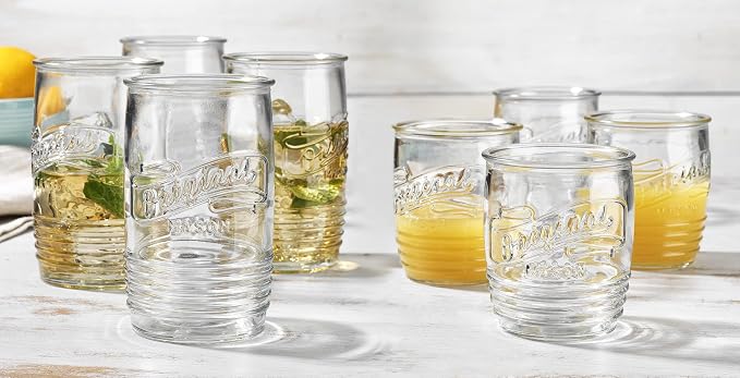 Glaver's Original Mason Set of 8 Drinking Glasses 4-20 Oz Highball Glasses - Image 3
