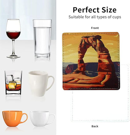 National Parks Coasters Square Leather Drinks Coaster Set - Image 5