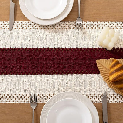 Boho Table Runner Summer Farmhouse Rustic Dining Dresser Scarf Home Decor | - Image 5