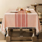 ZeeMart Contrast Linen Table Cloth Square Table Cloths 60x60 Inch Orange, Farmhouse Style Heavy Weight Burnt Orange Fall Tablecloth, Water Resistant Burlap Tablecloths