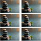 Spa Stones 12x18 Inch Placemats Set of 6 - Waterproof, Non-Slip & Washable Garden Flower Table Mats for Kitchen & Dining Table Placemats