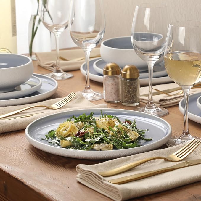 Gibson Elite Pacifco Beach Plates and Bowls Sets, 12-Piece Stoneware Dinnerware - Image 2