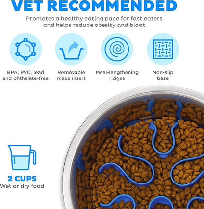 Outward Hound Fun Feeder Stainless-Steel Slo Bowl - Image 3
