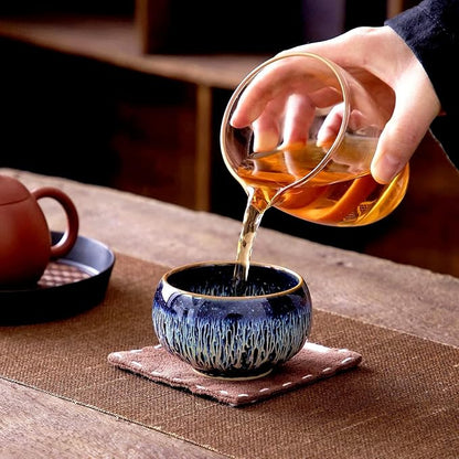 Tenmokus Tea Cup, 4.4 oz Chinese Small Ceramic Cup - Image 2