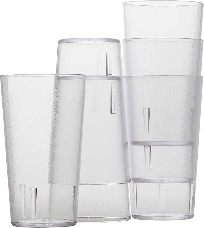 Restaurant Grade, BPA-Free 12oz Clear Plastic Cups 6pk. Super Durable, Break by FoodRestaurantSupplies