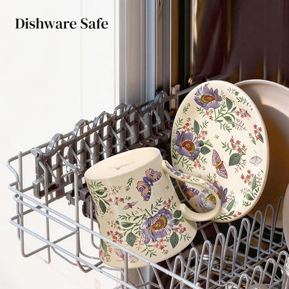 DOWAN 14 oz Coffee Mug and Saucer Set, Ceramic Mug - Image 8
