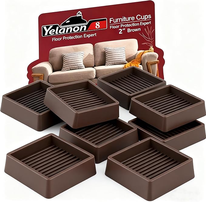 Furniture Coasters, Rubber Furniture Feet, Anti Slide Floor Protector by Yelanon