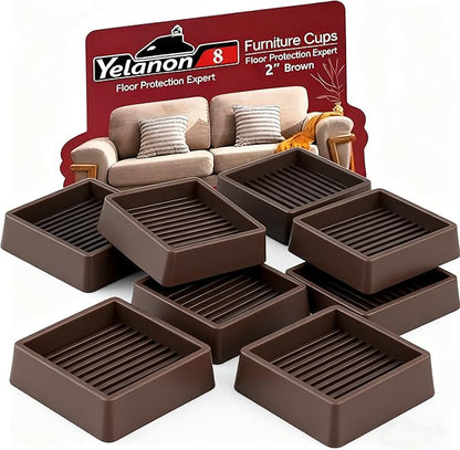 Furniture Coasters, Rubber Furniture Feet, Anti Slide Floor Protector by Yelanon
