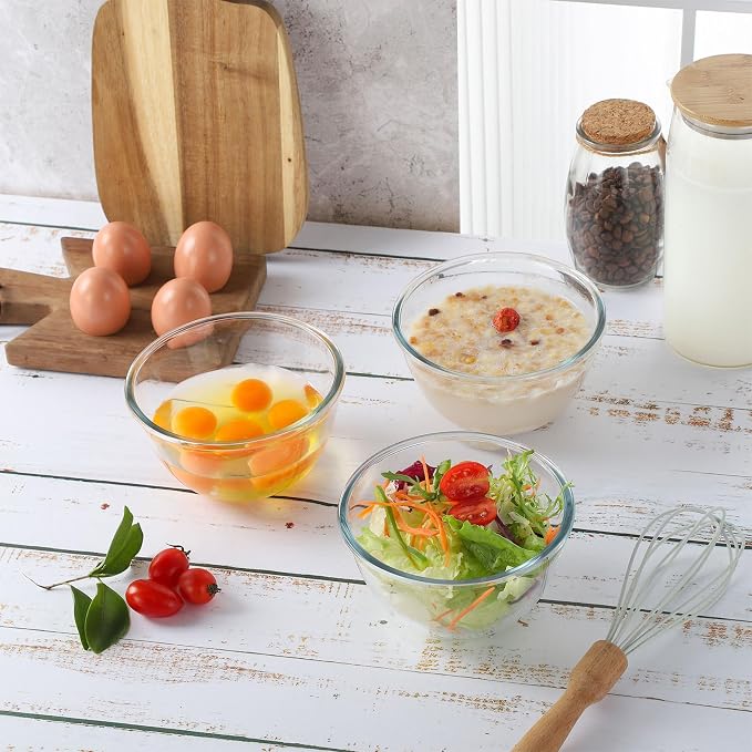 WHJY 3 Pack of 6 Inch Glass Cereal Bowls - Image 3
