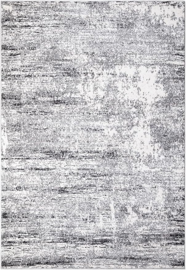 Keen Home Design Area Rugs - Non-Shedding, Thick Pile Abstract Rugs for Kitchen, Living Room, Bedroom, Dining Room, Entryway (Abstract Cream/Grey, 5'3'' x 7'7'')