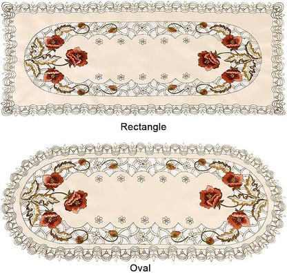 Arzoe Vintage European Flower Lace Table Runner Elegant Runners Cabinet Dining - Image 8