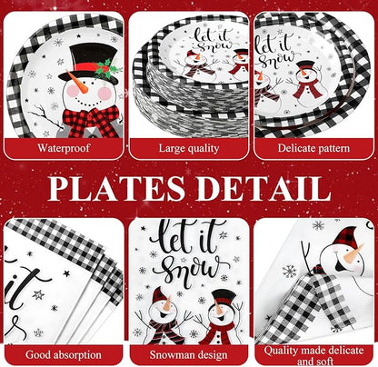 Funnymoom 250 Pcs Winter Snowman Party Decorations - Image 2