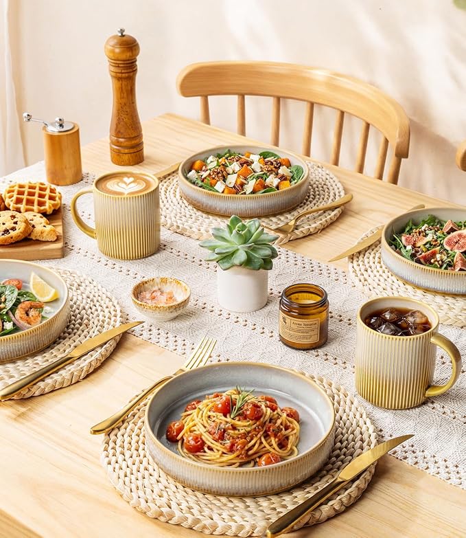7.5" Ceramic Pasta Bowls Set of 4, Salad Bowls | Versatile Serving Bowls - Image 7