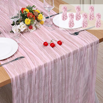 6 Pack Cheesecloth Table Runner 10Ft Christmas Gauze Boho Table Runners by Home
