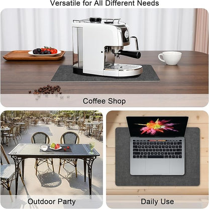 Myir JUN Placemats Dual Sided, Faux Leather Place Mats Set of 4 Indoor Placemat for Dining Table Outdoor Place Mat Square Non-Slip Washable Table Mats (Gray Brown, Set of 4)