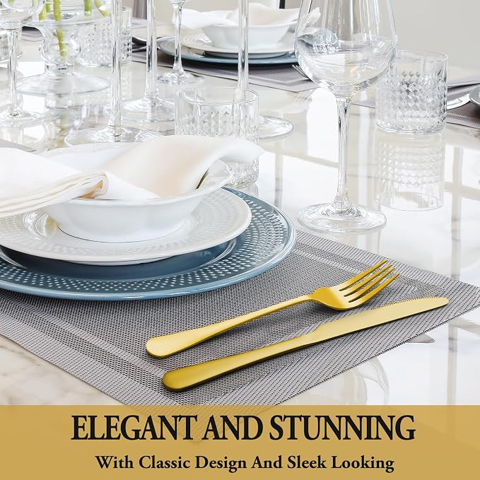 72 Pcs Gold Silverware Set - Image 6