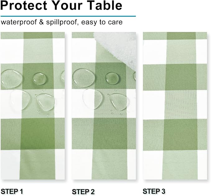 Checkered Tablecloth Rectangle, 60 x 140 Inch - Image 3