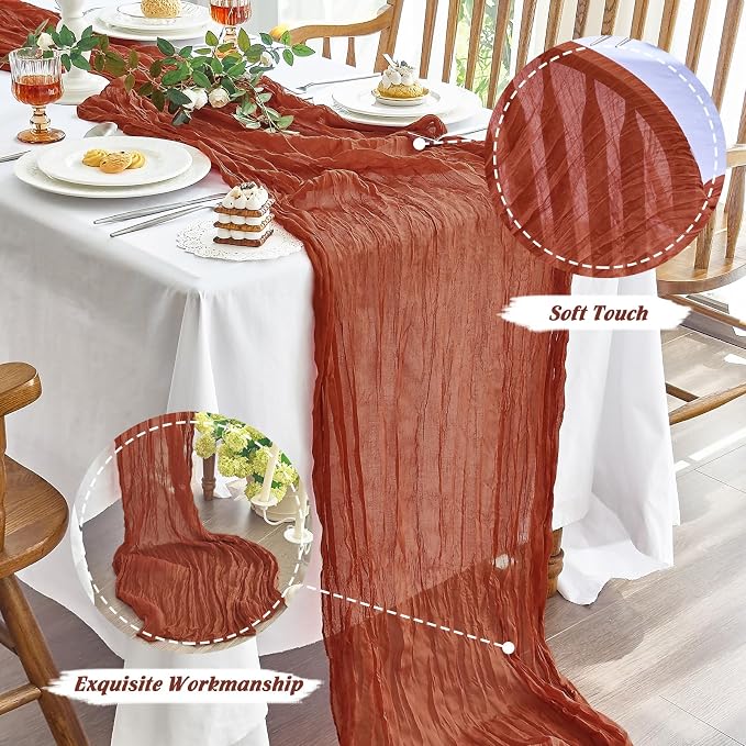 IVAPUPU Fall Terracotta Table Runner 120 Inch - Image 5