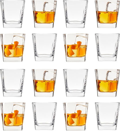 TRUE Square Rocks Glass, Old Fashioned Whiskey Glasses, Superb Drinking Cups by True